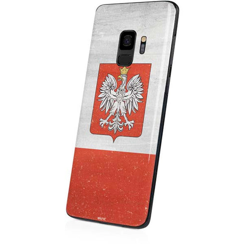 Poland Flag Distressed Galaxy S9 Skin
